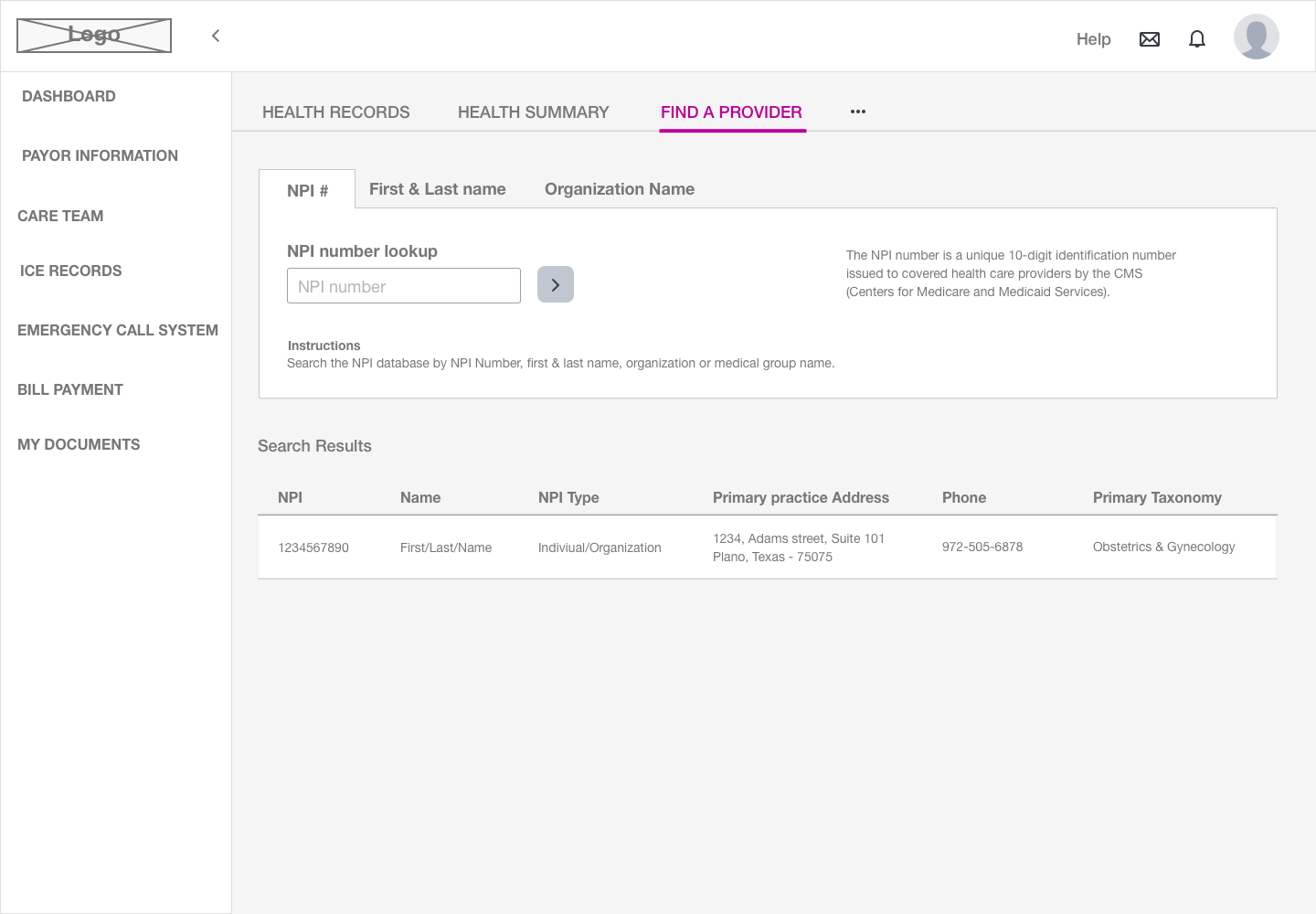 Find a Provider - NPI Search